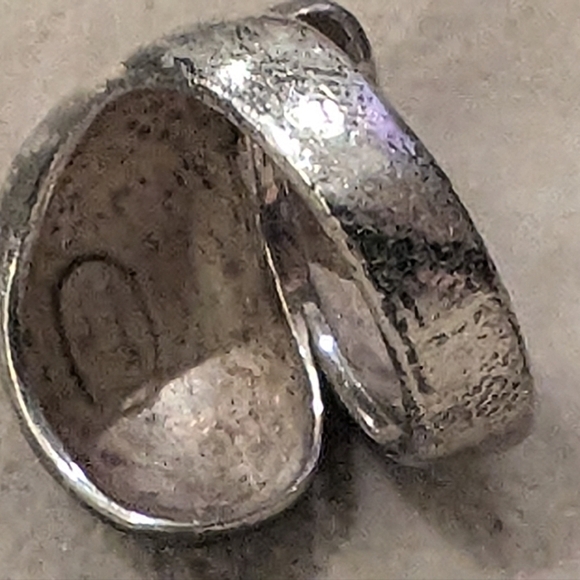 Vintage Silver modernist spiralling amphora Dome Ring approx Size 6 - Picture 13 of 16